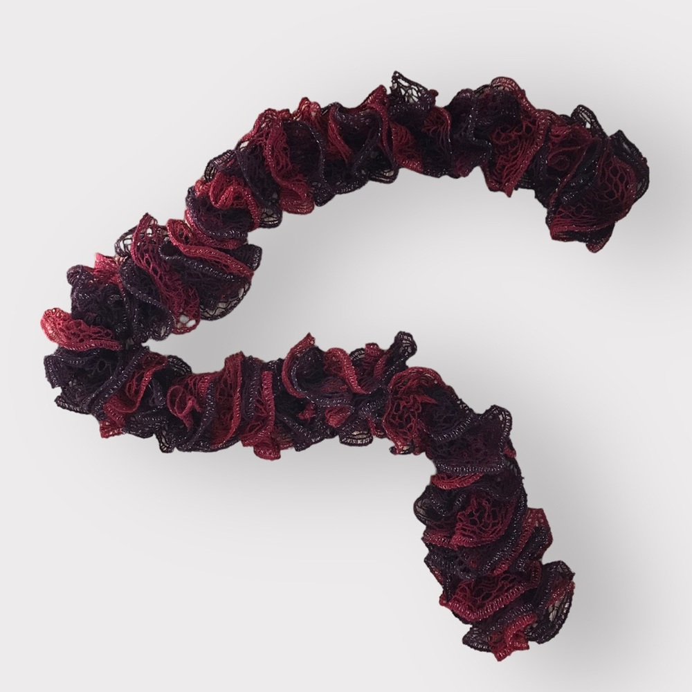 Doily maroon and purple with silver sparkle scarf